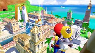 super mario sunshine Mario overlooking delfino plaza