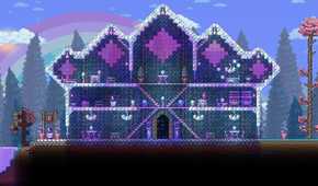 Building a mansion in Terraria