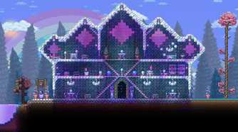 Building a mansion in Terraria