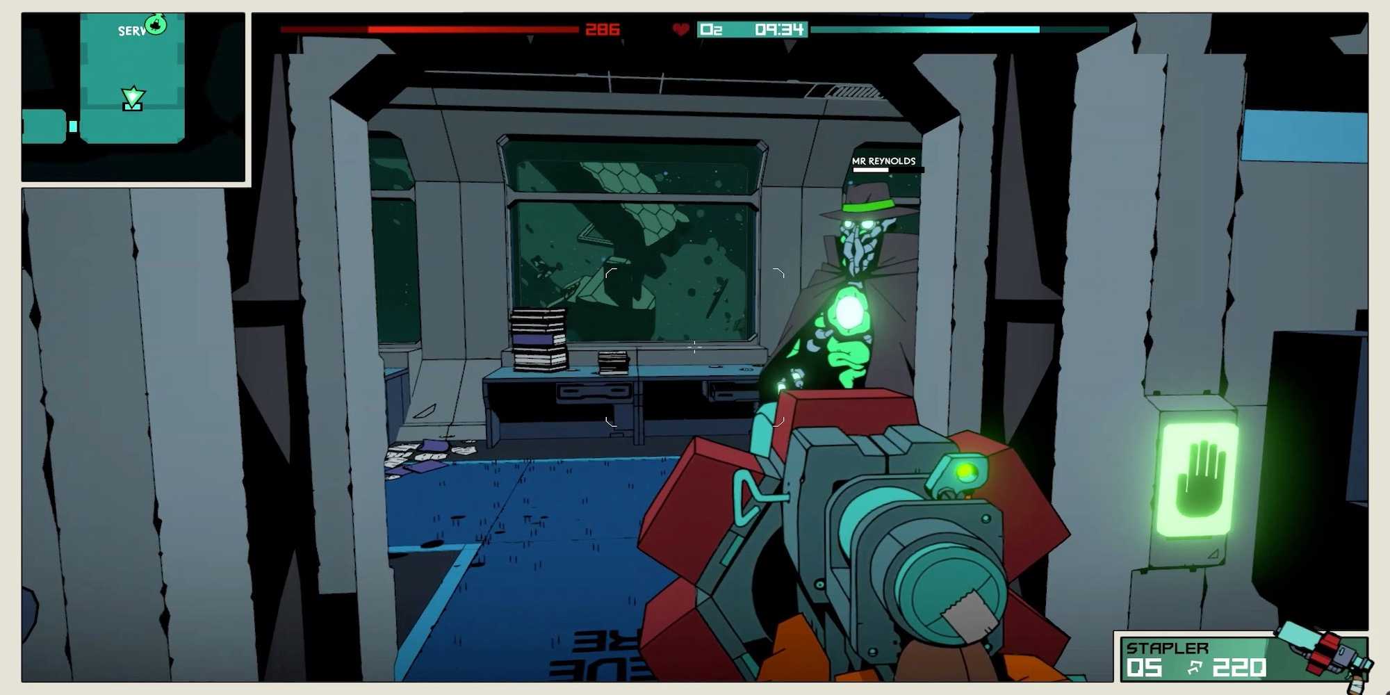 Void Bastards sneaking down a hall