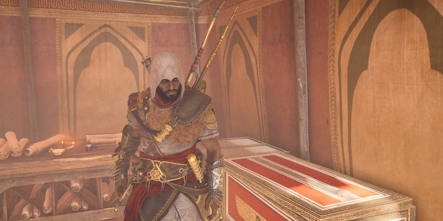 assassin's creed origins, Bayek in a small room