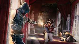 assassin's creed unity shooting a french soldier