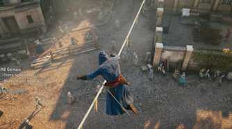 assasssin's creed unity jumping over a crowd