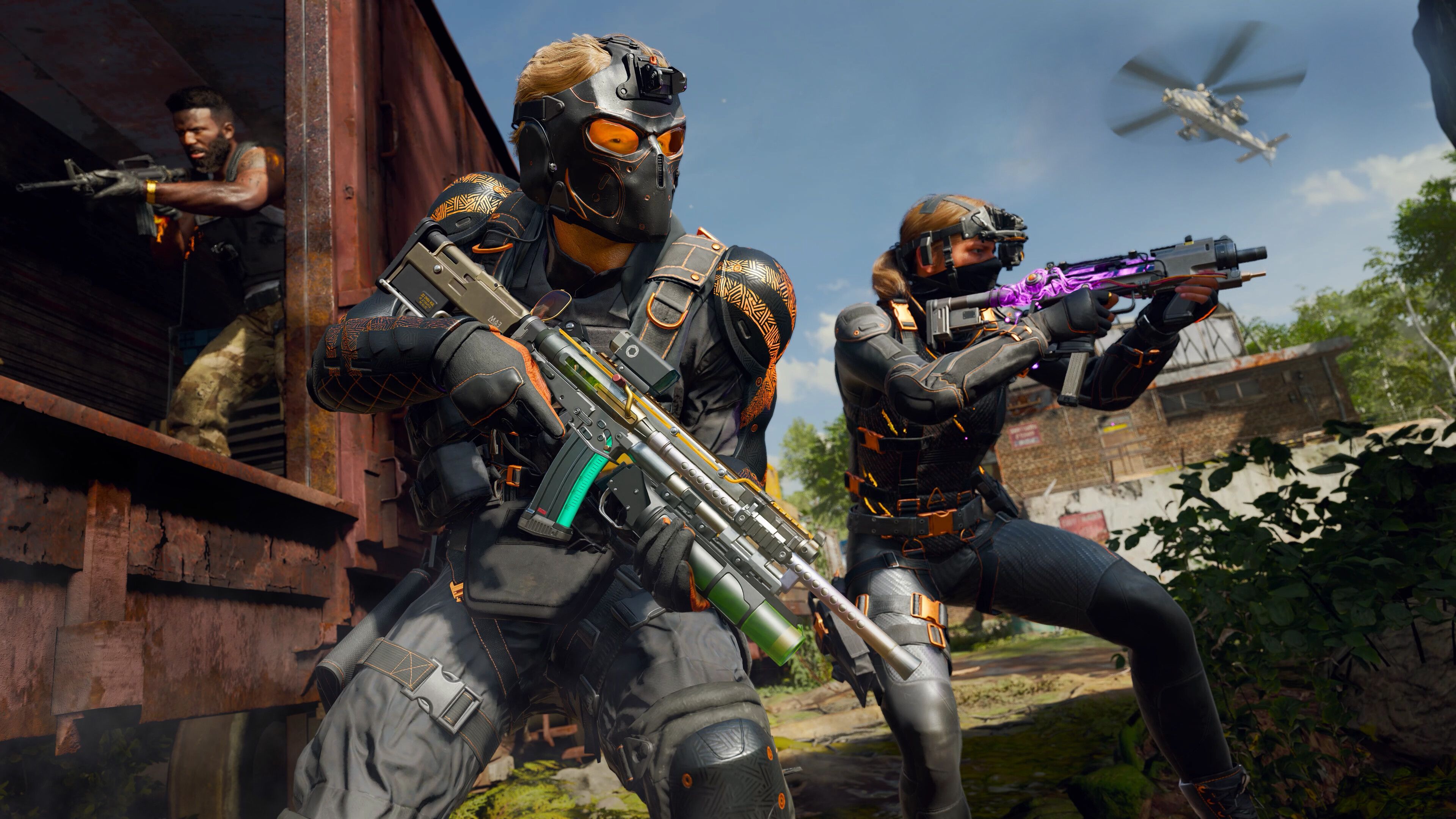 Black Ops 6 orange and black operator skin
