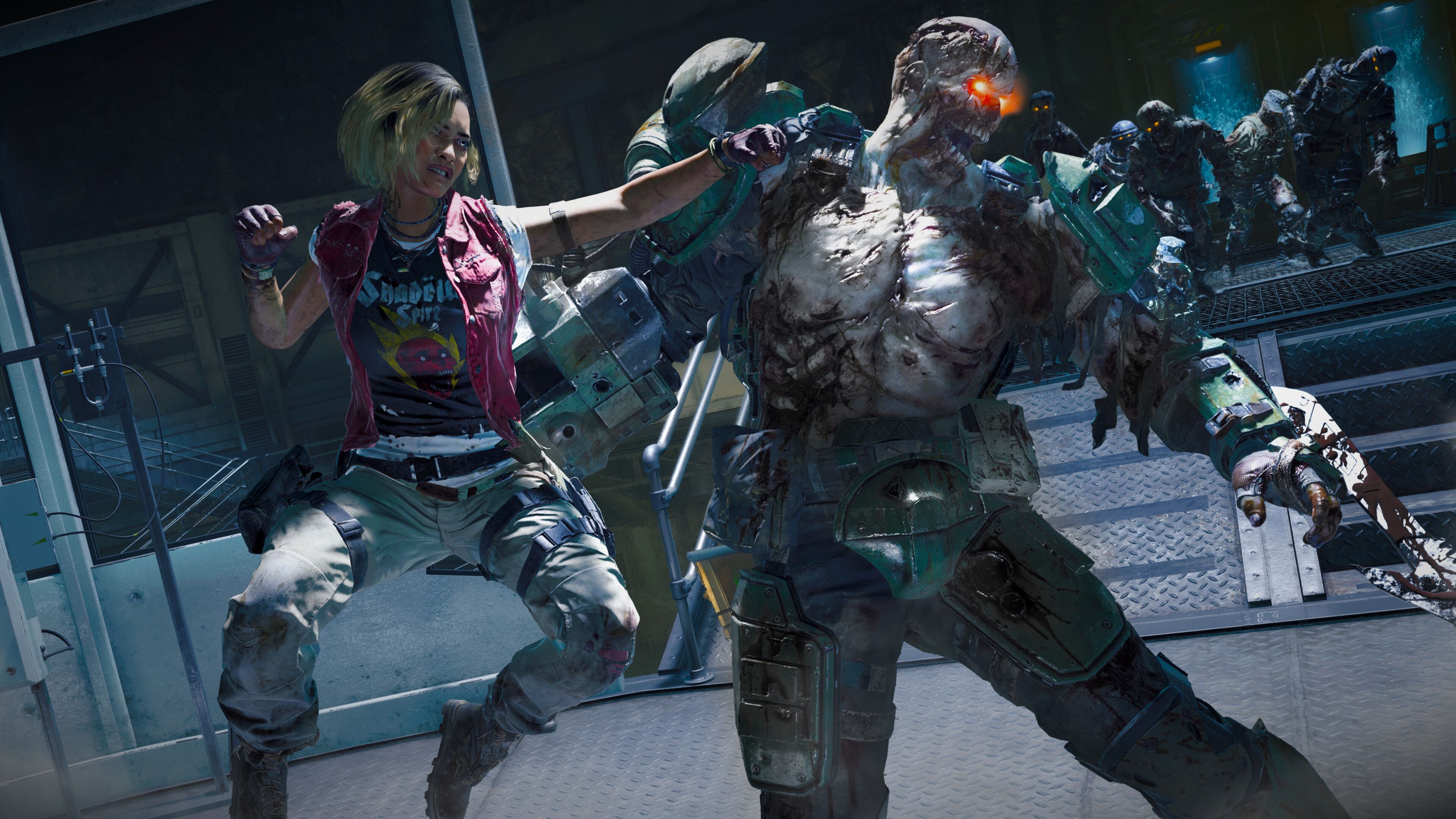 black ops 6 Maya punching a large zombie in the face