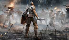 demon souls key art with a knight and a bunch of knights