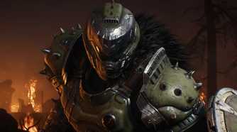 A close up of the Doom Slayer in Doom: The Dark Ages