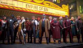 Empire of Sin outside a theater with the game name