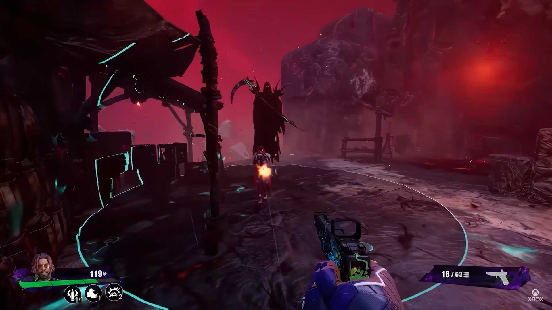fragpunk showing a shard card, Death's Embrace, in use