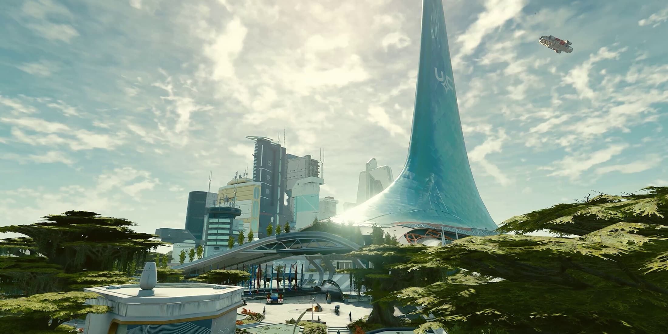 A futuristic city in Starfield