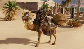 Assassin's Creed Origins Bayek on a camel