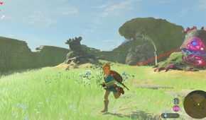 Link being targeted by a guardian in breath of the wild