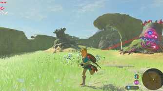 Link being targeted by a guardian in breath of the wild