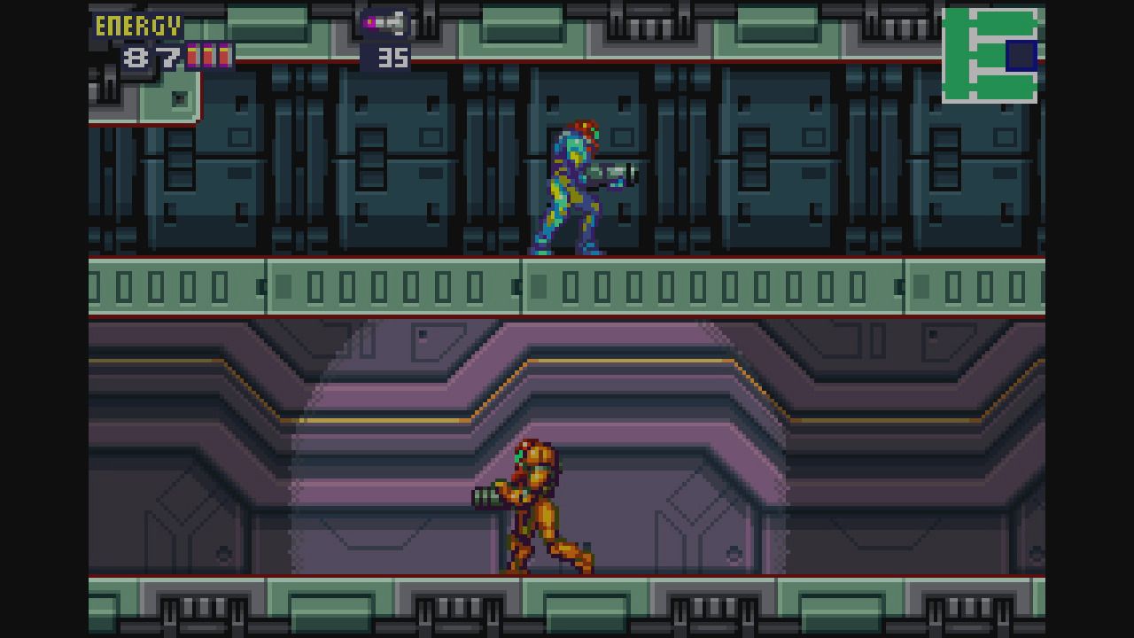 A screenshot of gameplay from Metroid Fusion