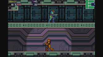 A screenshot of gameplay from Metroid Fusion