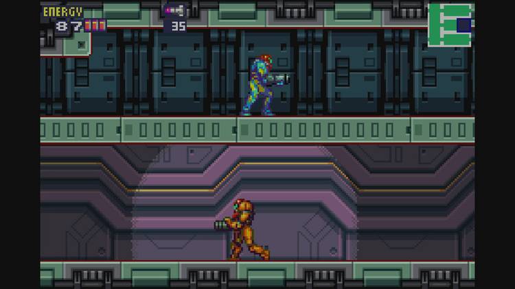 A screenshot of gameplay from Metroid Fusion