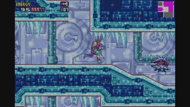 A screenshot of gameplay from Metroid Fusion