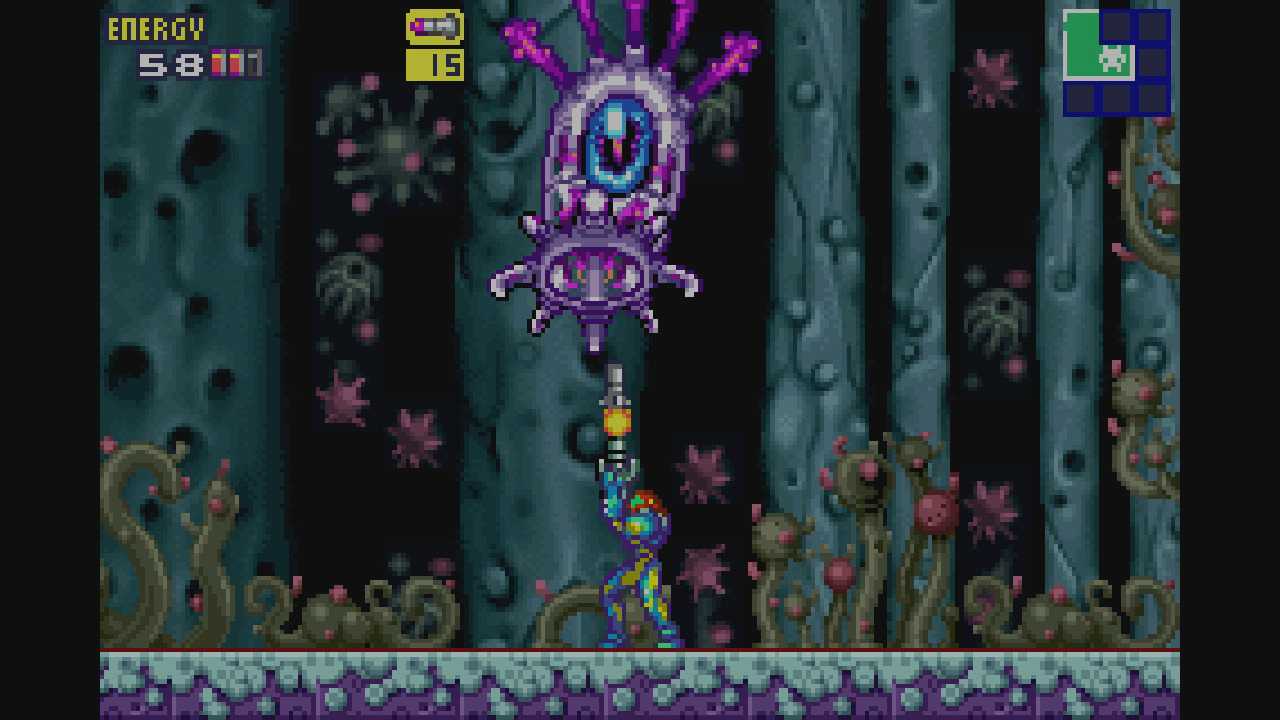 A screenshot of gameplay from Metroid Fusion