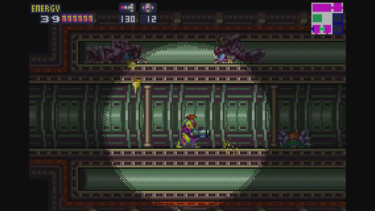 A screenshot of gameplay from Metroid Fusion