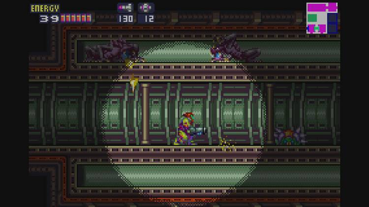 A screenshot of gameplay from Metroid Fusion