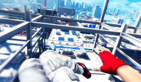 Mirror's edge player on top of a building
