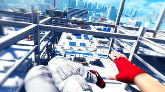 Mirror's edge player on top of a building