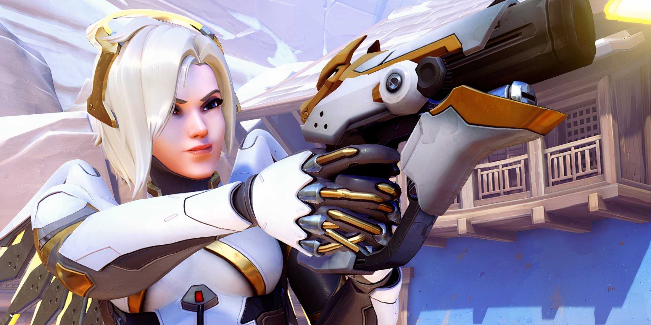 overwatch 2 Mercy holding her pistol