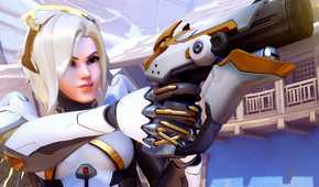 overwatch 2 Mercy holding her pistol