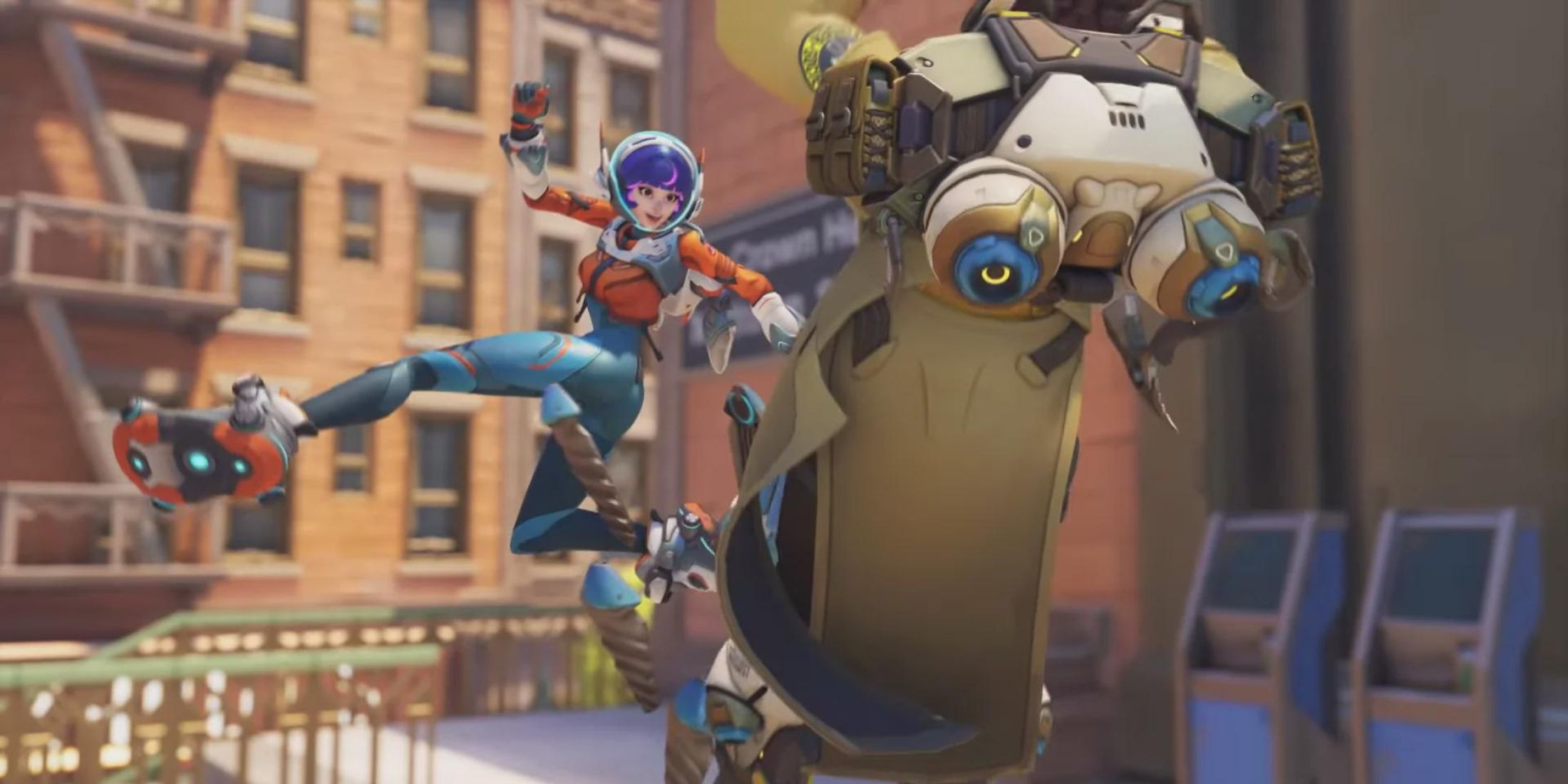 overwatch 2 Juno flying through the air