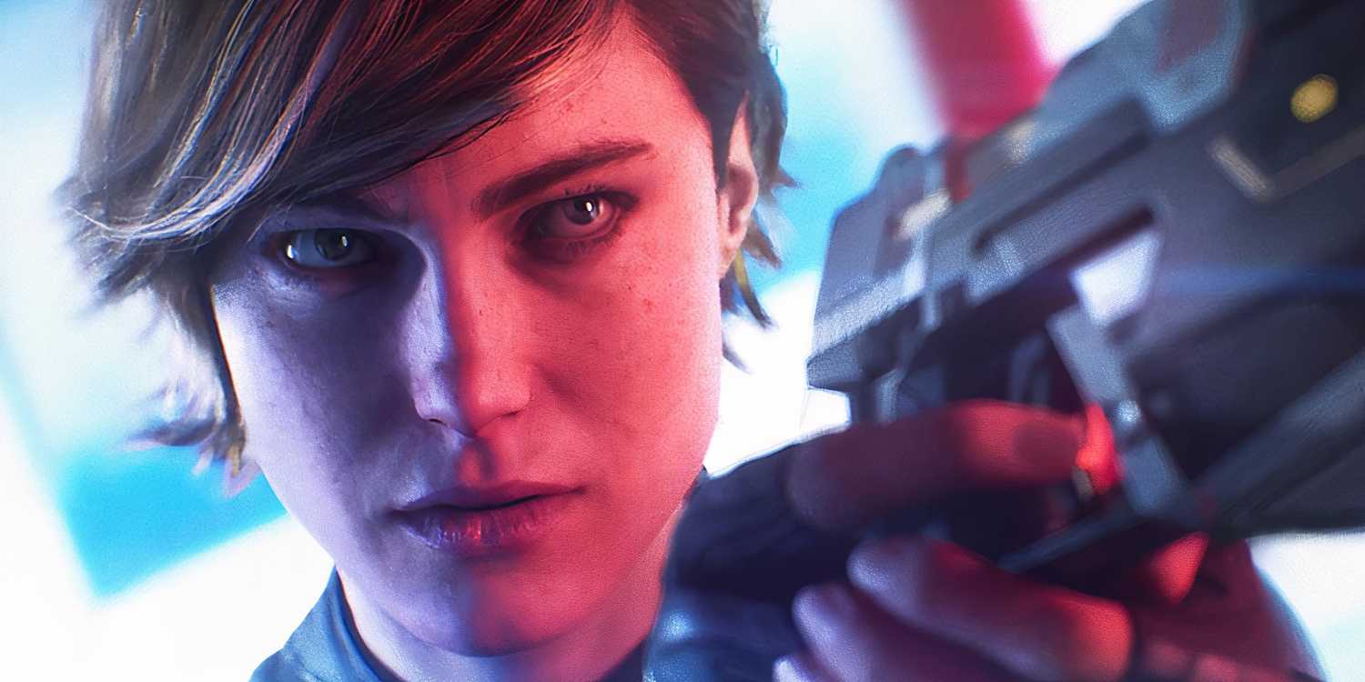 Perfect Dark Joanna Dark holding a gun