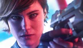 Perfect Dark Joanna Dark holding a gun