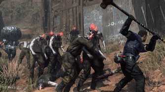 A player fighting off infected monsters