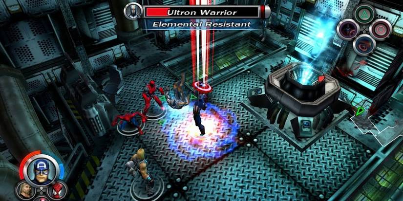A screenshot of combat gameplay in Marvel Ultimate Alliance.