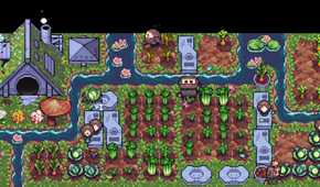rusty's retirement, showing a small farm with rusty