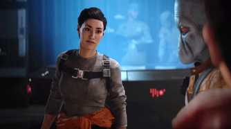 A screenshot of Iden Versio from Star Wars Battlefront 2