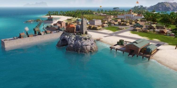 A pirates cove by the coast of an island