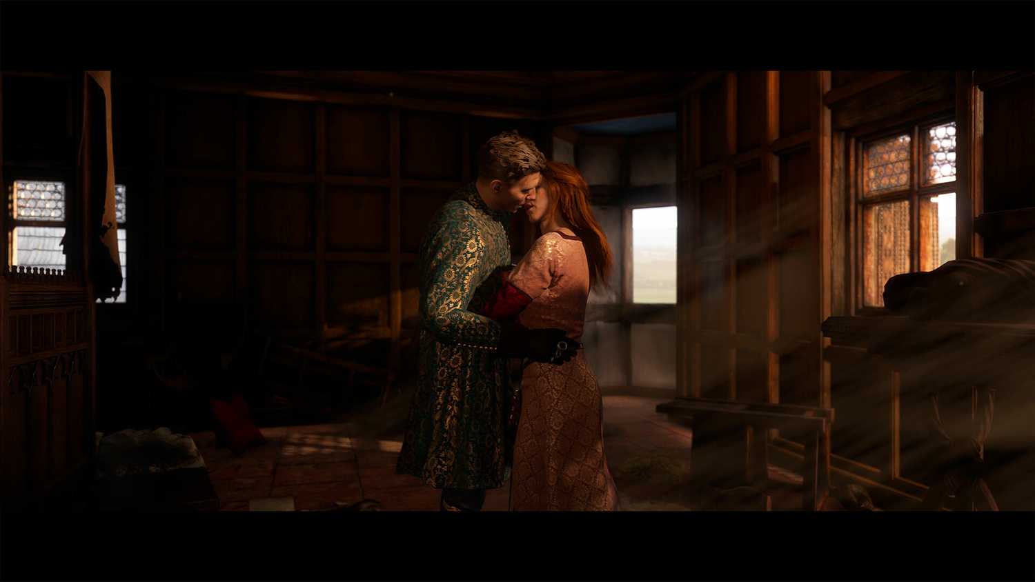A man and a women kissing