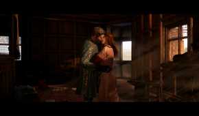 A man and a women kissing