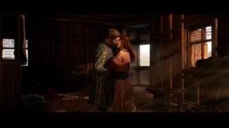 A man and a women kissing