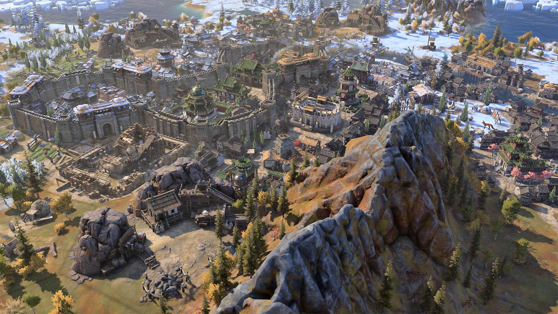 A range of different monuments in a city