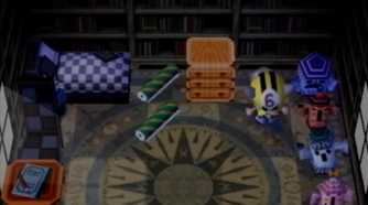 animal crossing inside the villager's home