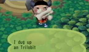 animal crossing digging up a Trilobit