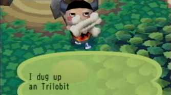 animal crossing digging up a Trilobit