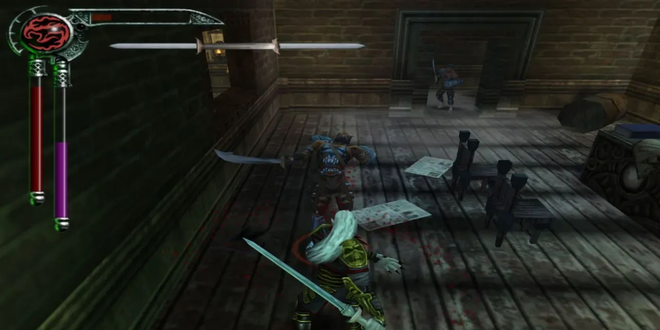 A screenshot of combat with Kain in Blood Omen 2