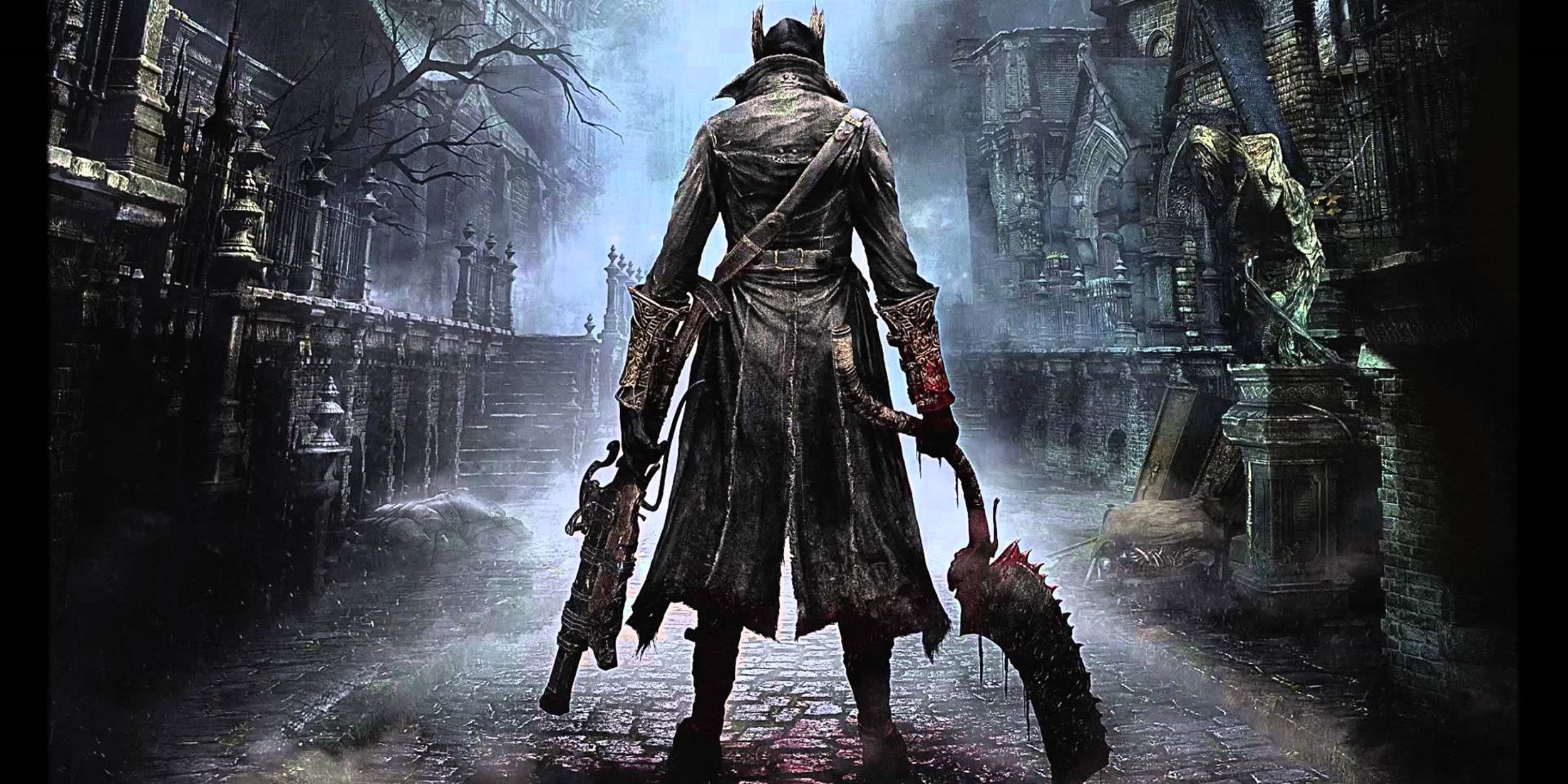 The title key art for Bloodborne