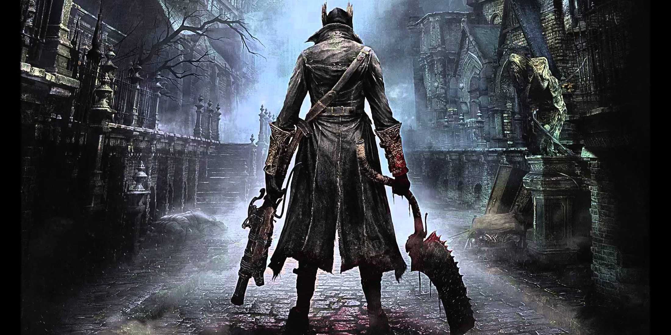 The title key art for Bloodborne