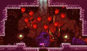 red orbs descending on player character.