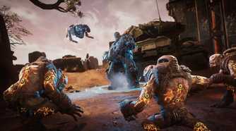 gears tactics art showing locust attacking a hologram