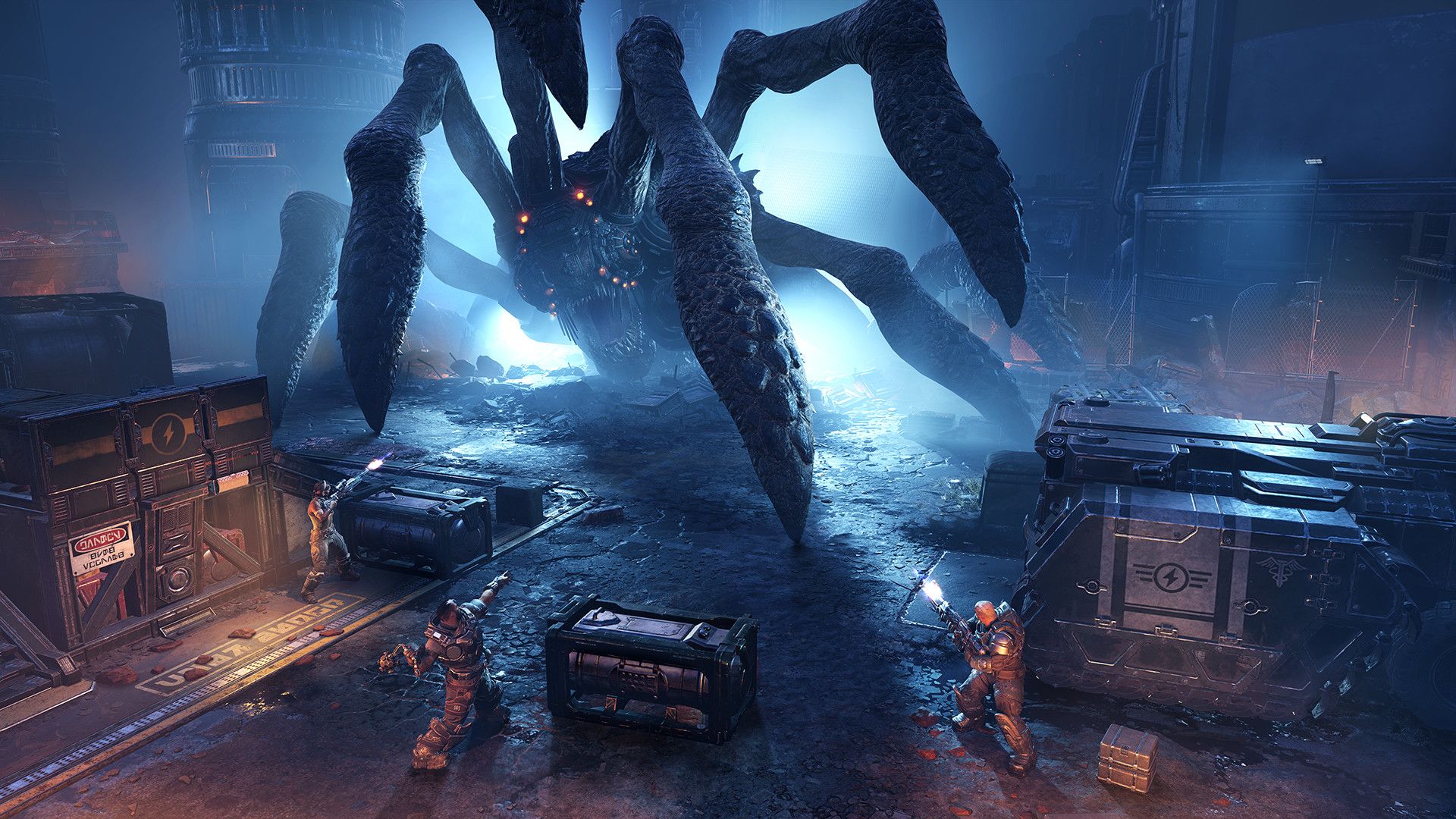 gears tactics showing a large locust emerging form the ground