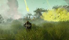helldivers 2 running in a grassy field